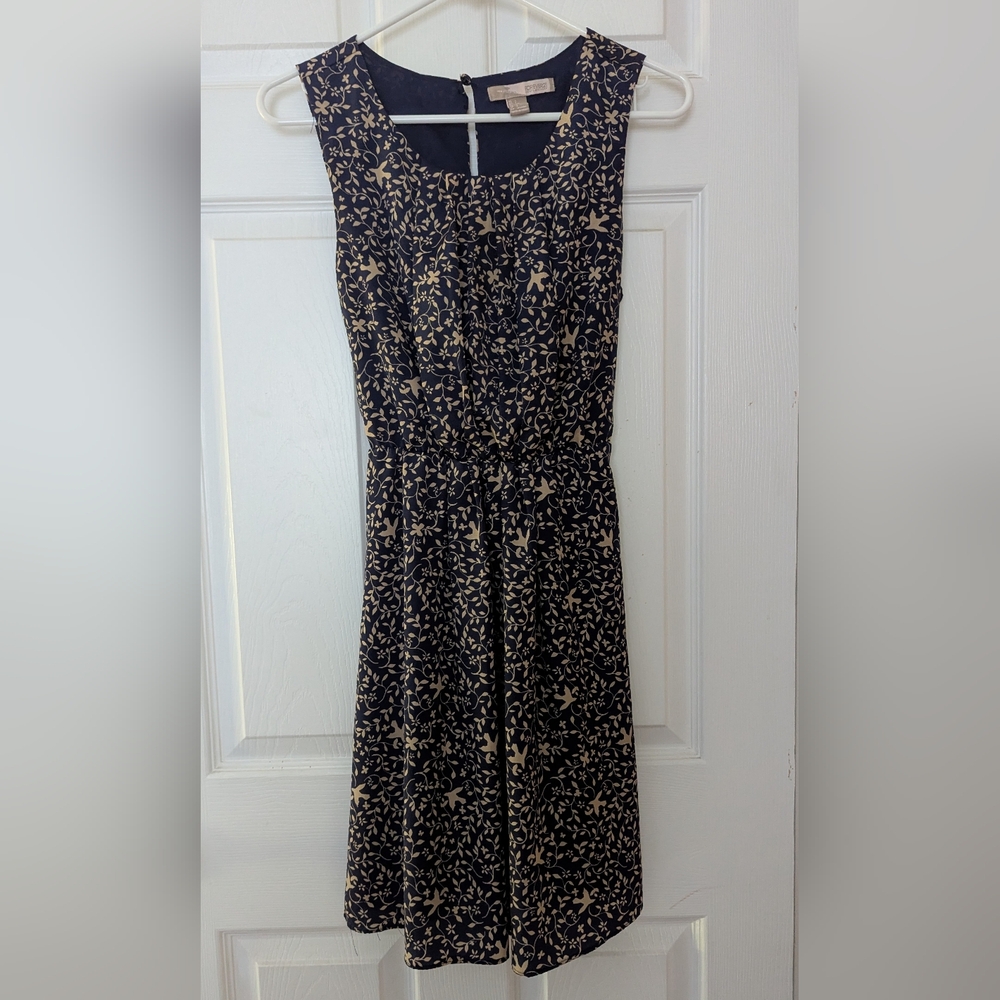 Forever 21 Navy Blue With Whimsical Pattern Dress